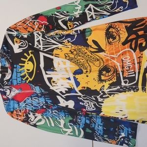 Hip Hop Graffiti Dress 2xl poly blend multicolor long sleeve